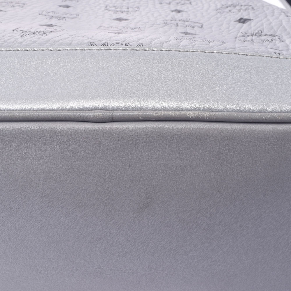 Mcm Backpack Side Studs Silver Leather Rucksack D… - image 8